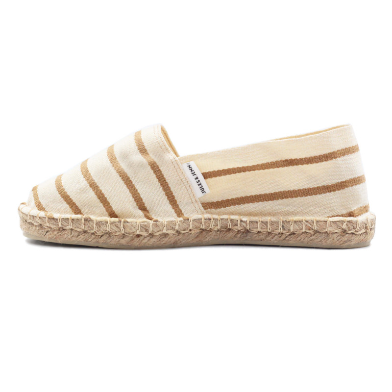 vue exterieur espadrilles toile coton rayées beige jules & jenn
