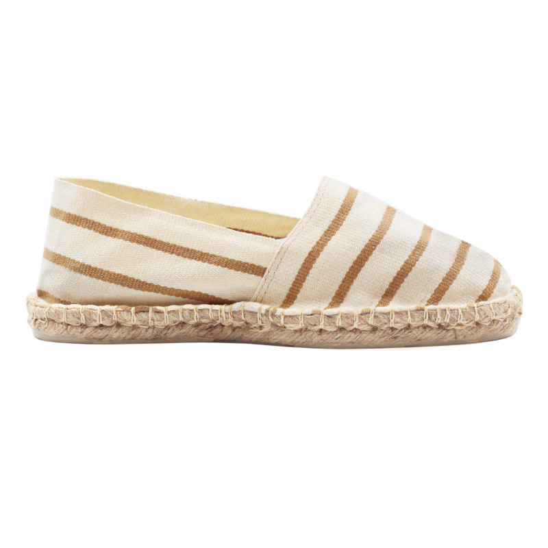 vue interieur espadrilles toile coton rayées beige jules & jenn