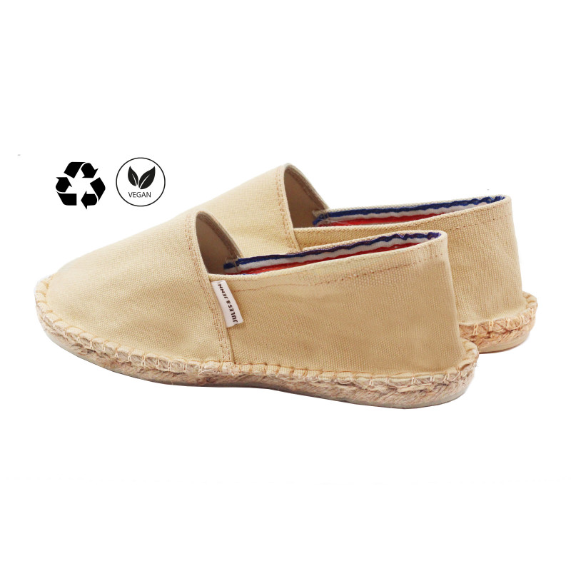 vue arriere espadrilles toile coton recyclé beige jules & jenn