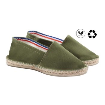 espadrilles toile coton recyclé kaki jules & jenn