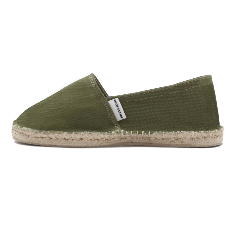 vue exterieur espadrilles toile coton recyclé kaki jules & jenn