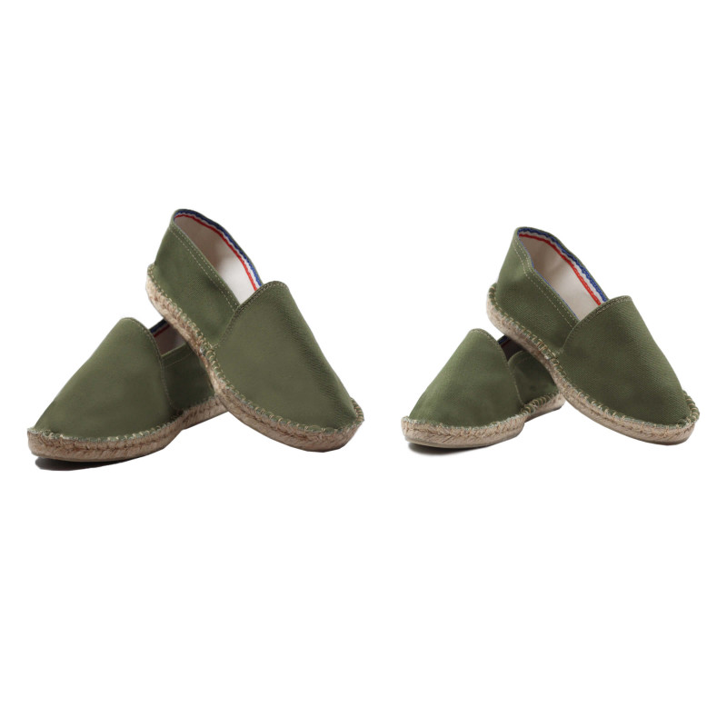vue mixte espadrilles toile coton recyclé kaki jules & jenn
