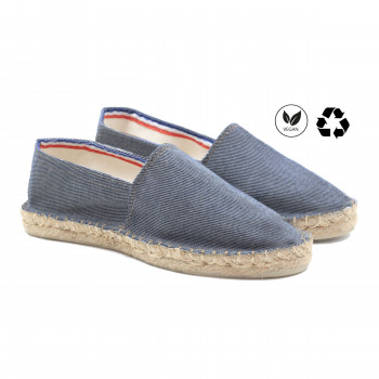 espadrilles toile coton recyclé rayées bleu jules & jenn