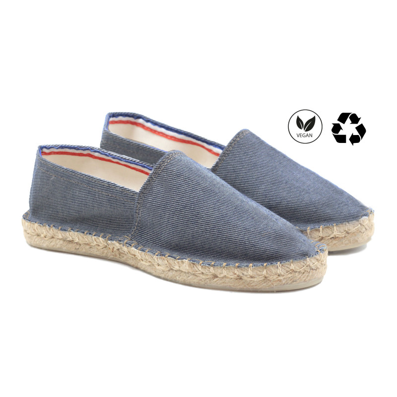 espadrilles toile coton recyclé rayées bleu jules & jenn