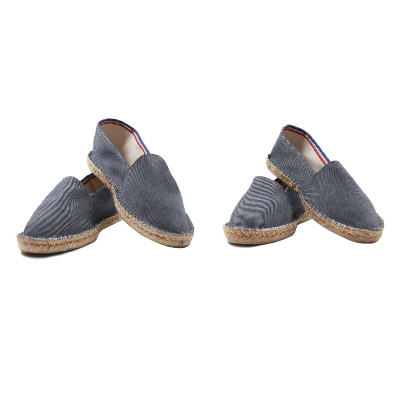 vue mixte espadrilles toile coton recyclé rayées bleu jules & jenn