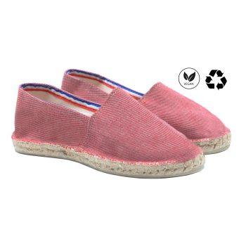 espadrilles toile coton recyclé rayées rouge jules & jenn