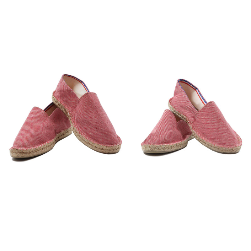 vue mixte espadrilles toile coton recyclé rayées rouge jules & jenn