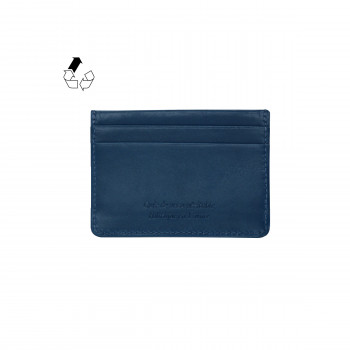 vue arrière porte-cartes cuir upcyclé bleu jules & jenn