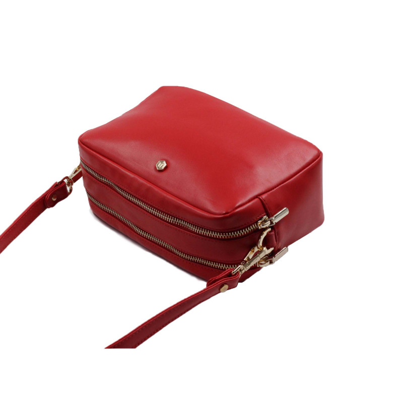 vue dessus sac gabrielle cuir rouge jules & jenn