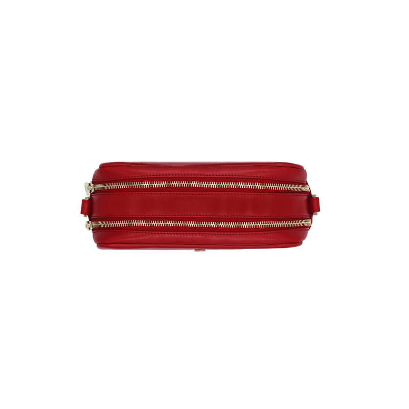 vue dessus sac gabrielle cuir rouge jules & jenn