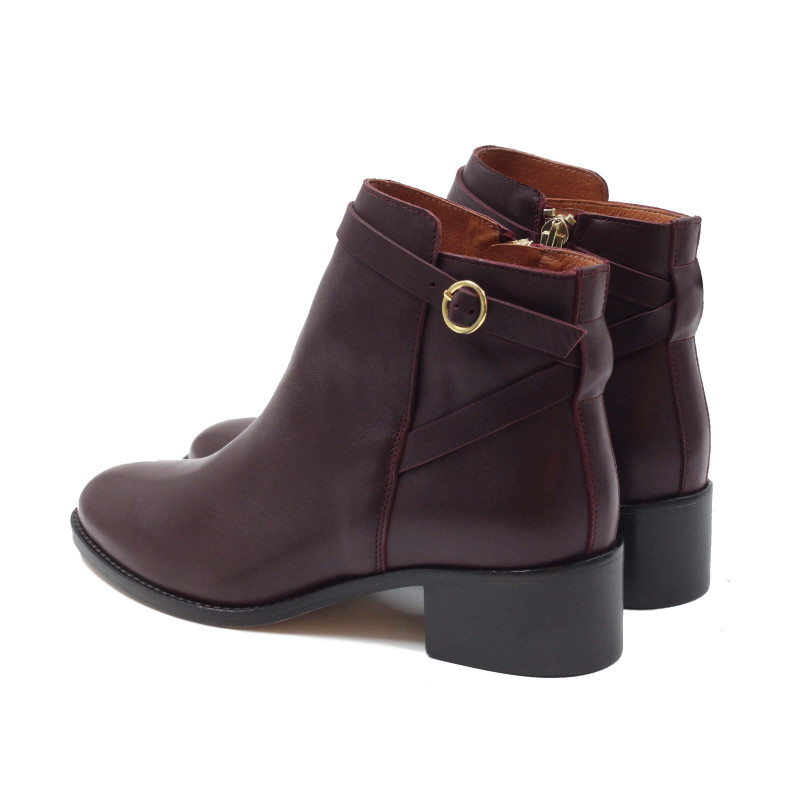 vue arriere bottines cavalieres cuir bordeaux jules & jenn