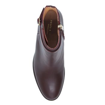 vue dessus bottines cavalieres cuir bordeaux jules & jenn