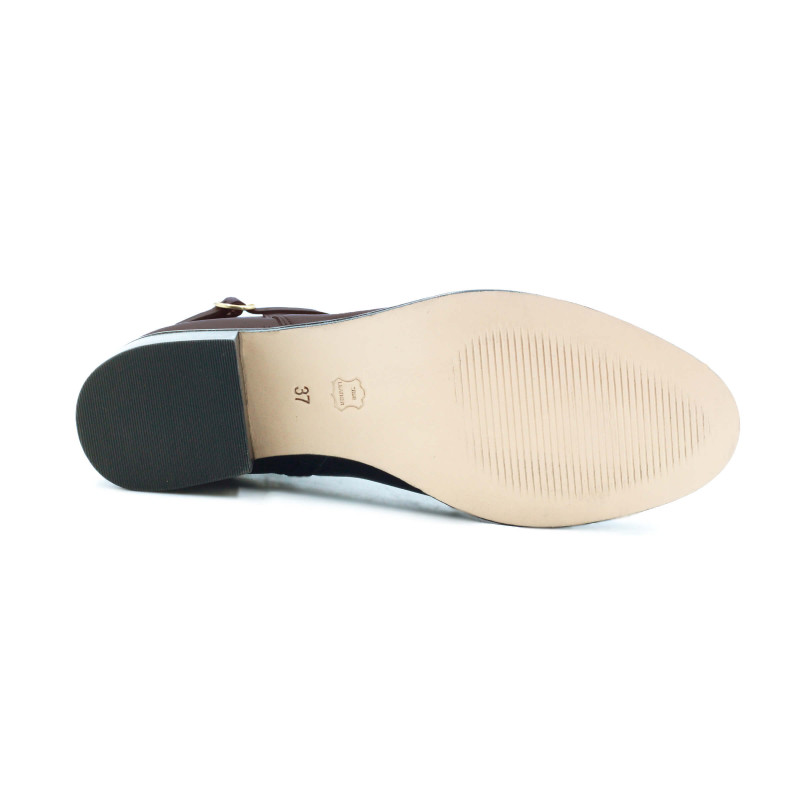 vue dessous bottines cavalieres cuir bordeaux jules & jenn