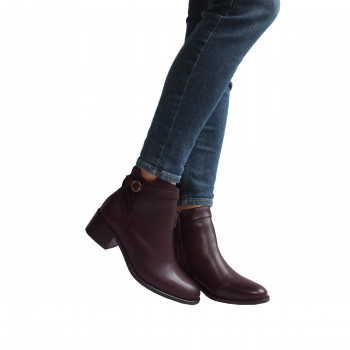 vue portee bottines cavaliere cuir bordeaux jules & jenn
