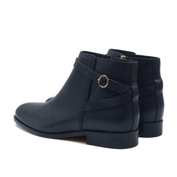vue arriere bottines cavalieres plates cuir bleu jules & jenn