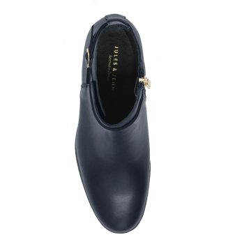 vue dessus bottines cavalieres plates cuir bleu jules & jenn