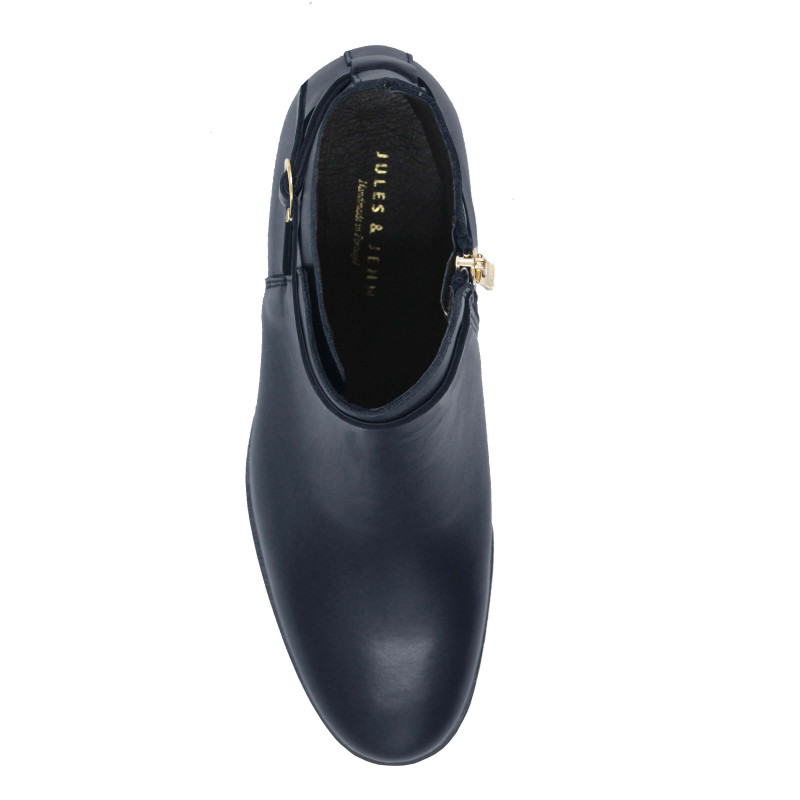 vue dessus bottines cavalieres plates cuir bleu jules & jenn