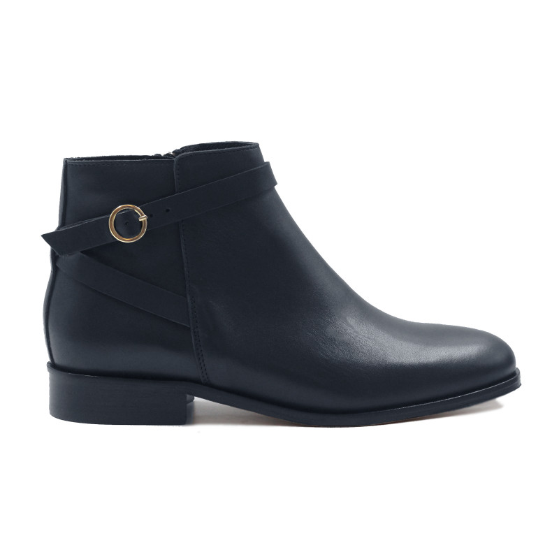 vue exterieur bottines cavalieres plates cuir bleu jules & jenn