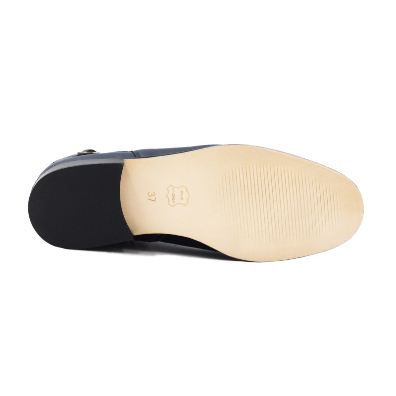 vue dessous bottines cavalieres plates cuir bleu jules & jenn