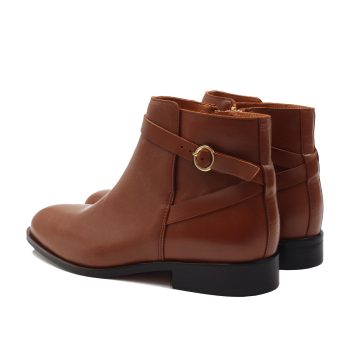 vue arriere bottines cavalieres plates cuir camel jules & jenn