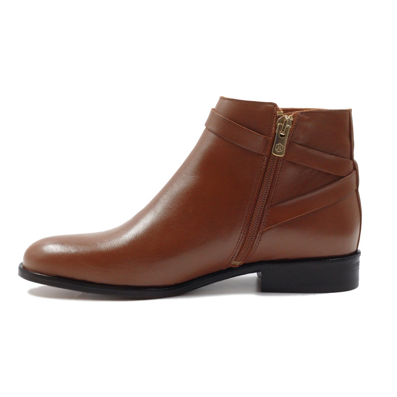 vue interieur bottines cavalieres plates cuir camel jules & jenn