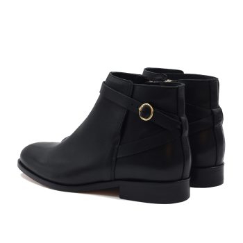 vue arriere bottines cavalieres plates cuir noir jules & jenn