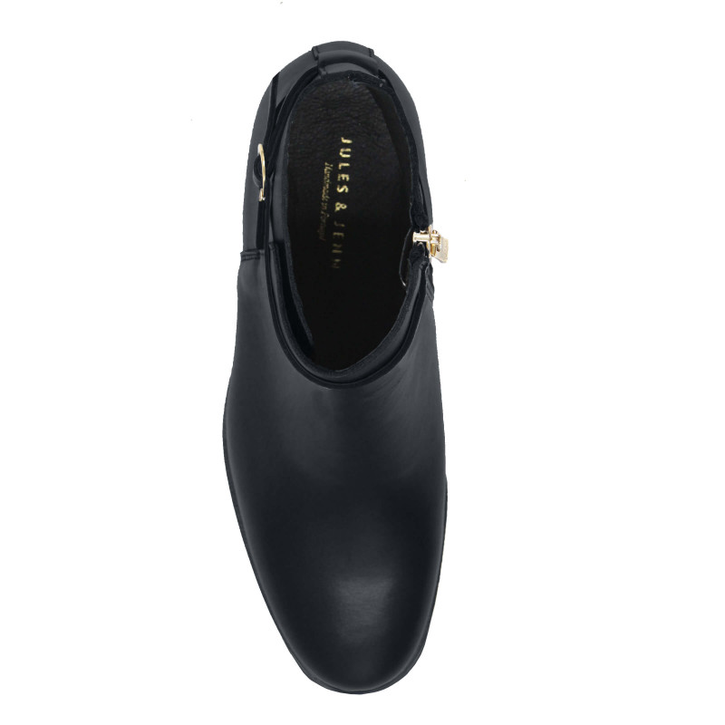 vue dessus bottines cavalieres plates cuir noir jules & jenn