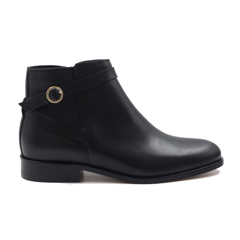 vue exterieur bottines cavalieres plates cuir noir jules & jenn