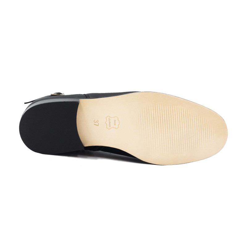 vue dessous bottines cavalieres plates cuir noir jules & jenn