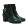 bottines cavalieres talon cuir daim vert jules & jenn