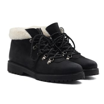 bottines fourrees cuir nubuck noir jules & jenn