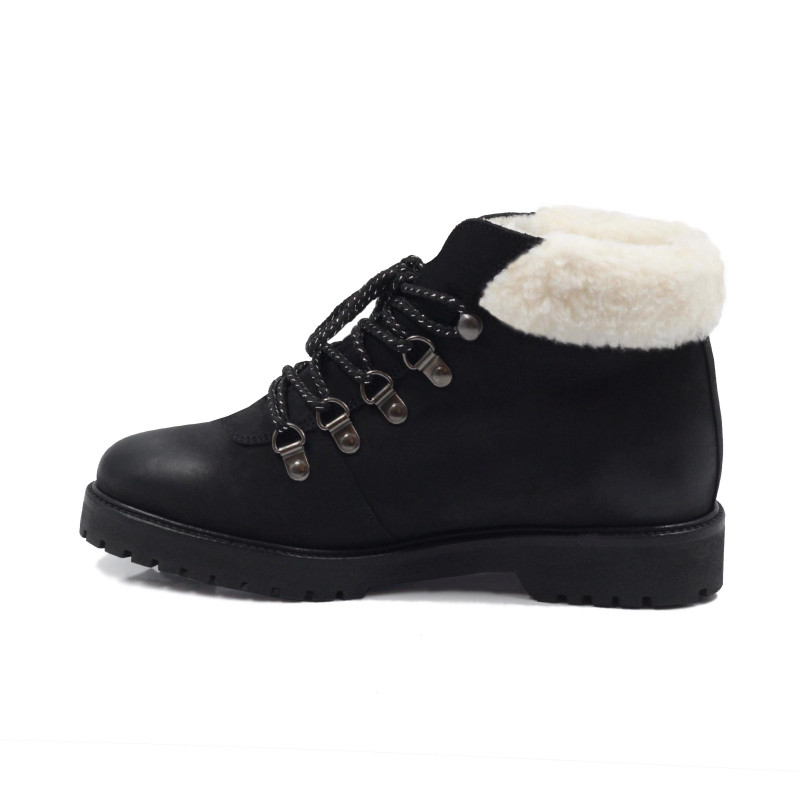 vue interieur bottines fourrees cuir nubuck noir jules & jenn