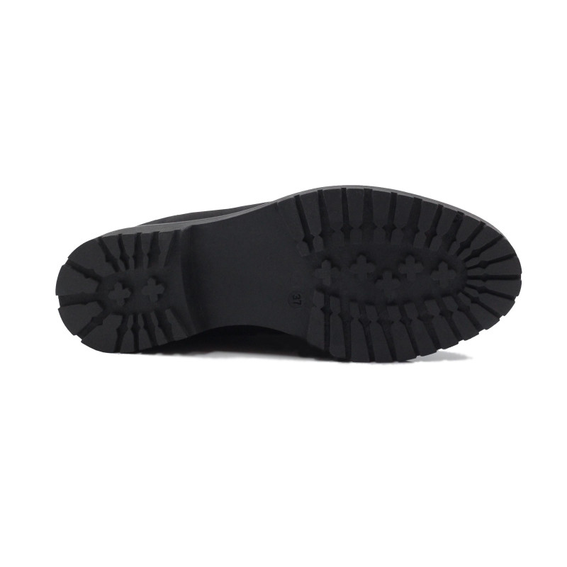 vue dessous bottines fourrees cuir nubuck noir jules & jenn