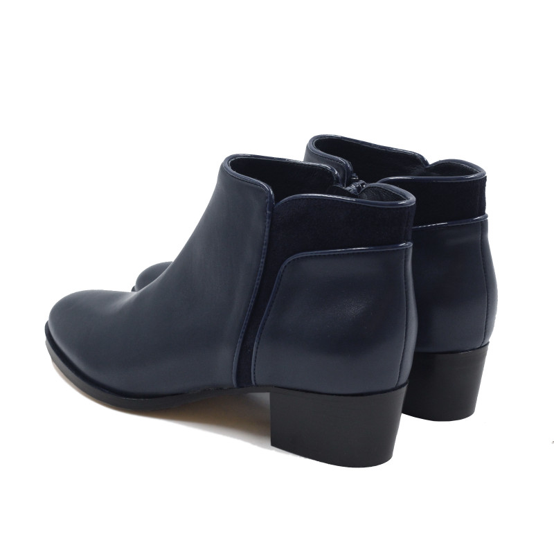 vue arriere bottines moyen talon cuir bleu jules & jenn