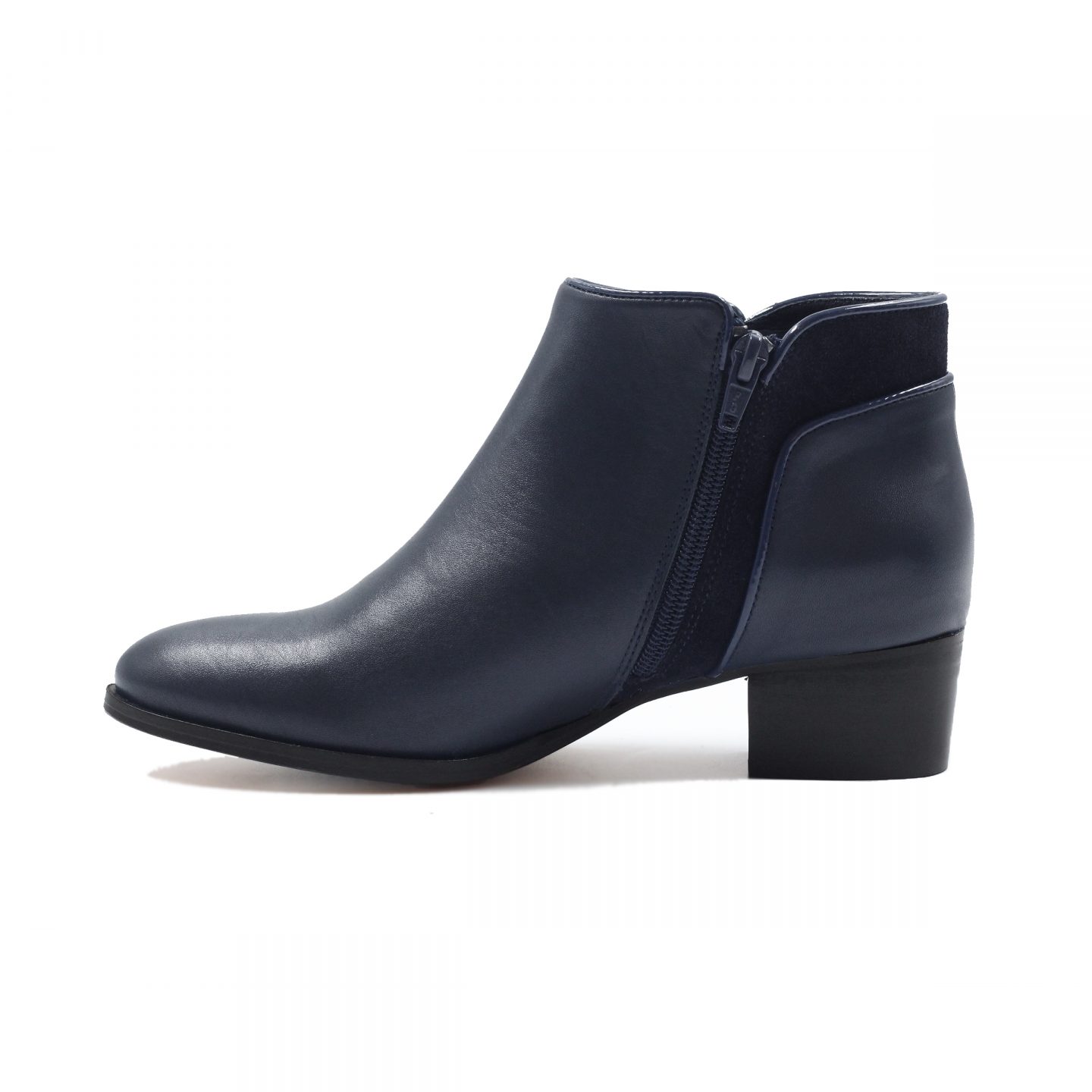 bottine a talon bleu marine