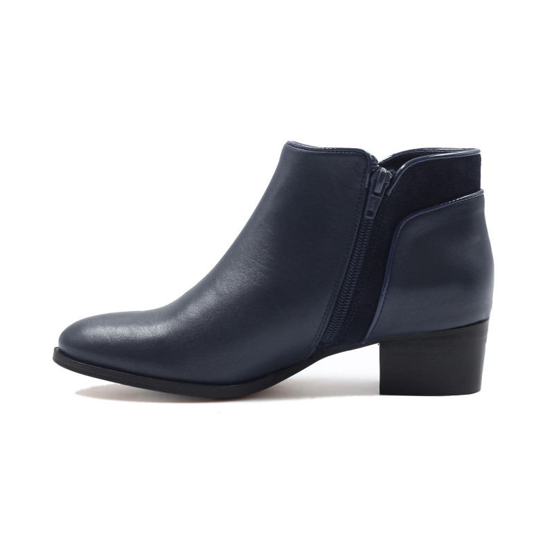 vue interieur bottines moyen talon cuir bleu jules & jenn