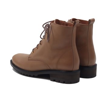 vue arriere bottines plates a lacets cuir taupe jules & jenn