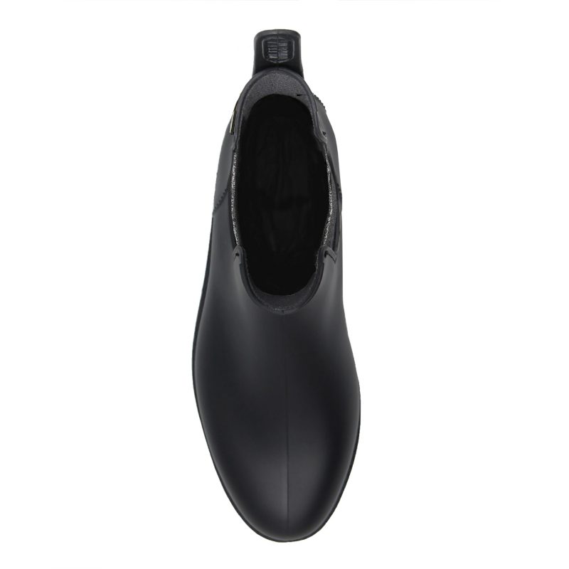 vue dessus bottines de pluie caoutchouc noir argente jules jenn