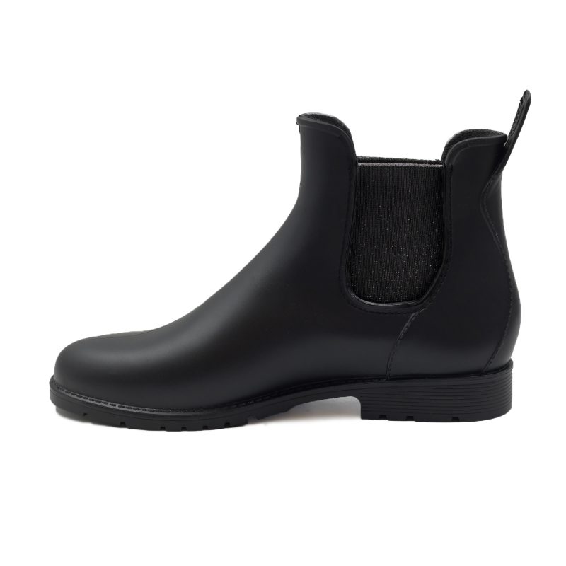 vue interieur bottines de pluie caoutchouc noir argente jules jenn