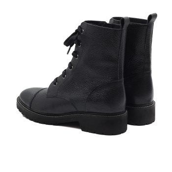 vue arriere bottines ranger cuir graine noir jules & jenn