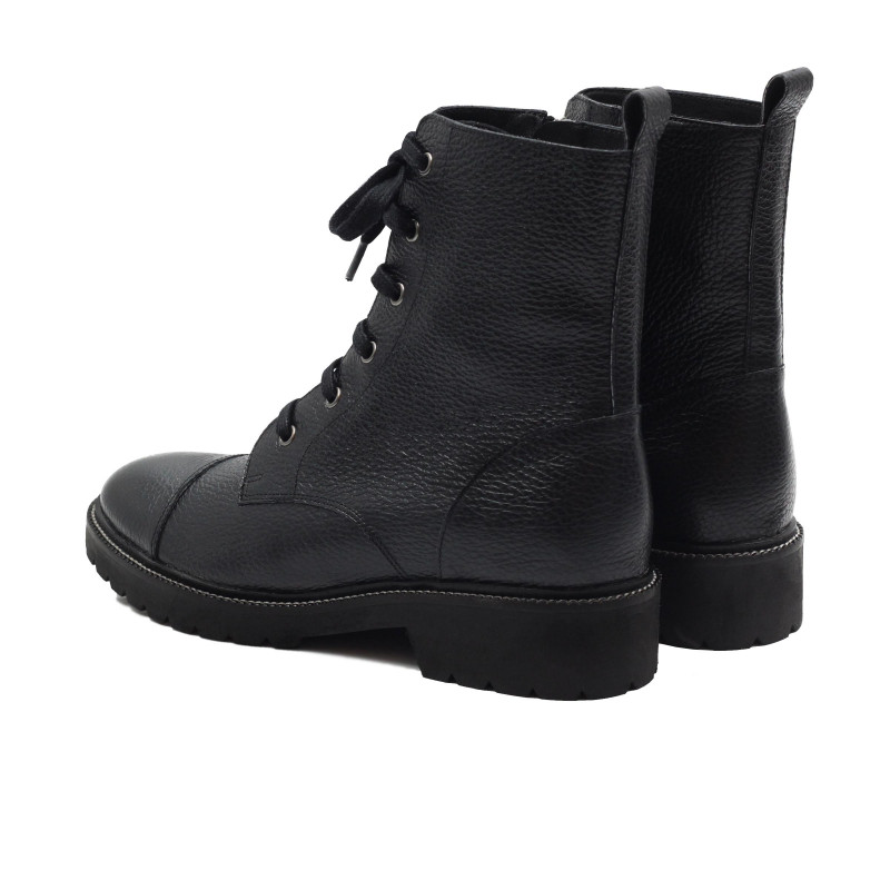 vue arriere bottines ranger cuir graine noir jules & jenn