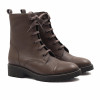 bottines ranger cuir graine taupe