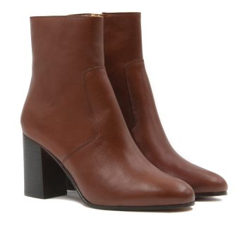 bottines talon essentielles cuir camel jules & jenn