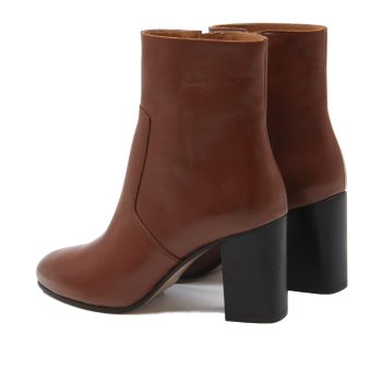 vue arriere bottines talon essentielles cuir camel jules & jenn