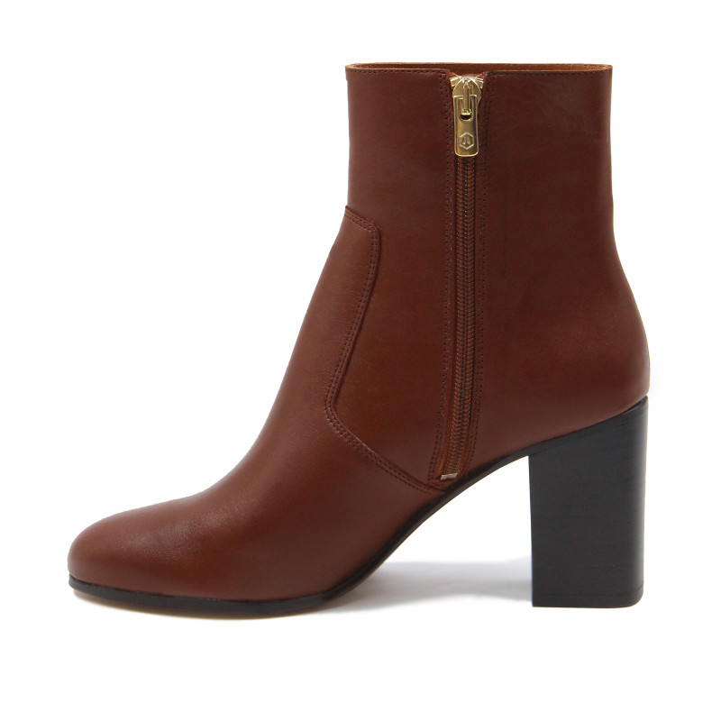 vue interieur bottines talon essentielles cuir camel jules & jenn
