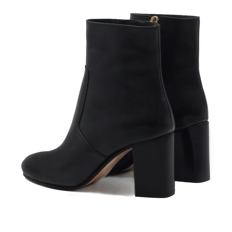 vue arriere bottines talon essentielles cuir noir