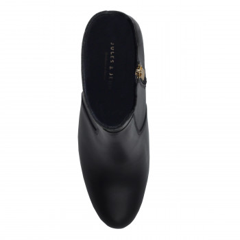 vue dessus bottines talon essentielles cuir noir