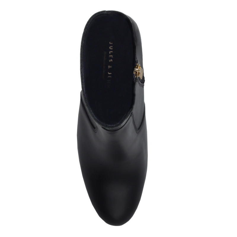 vue dessus bottines talon essentielles cuir noir