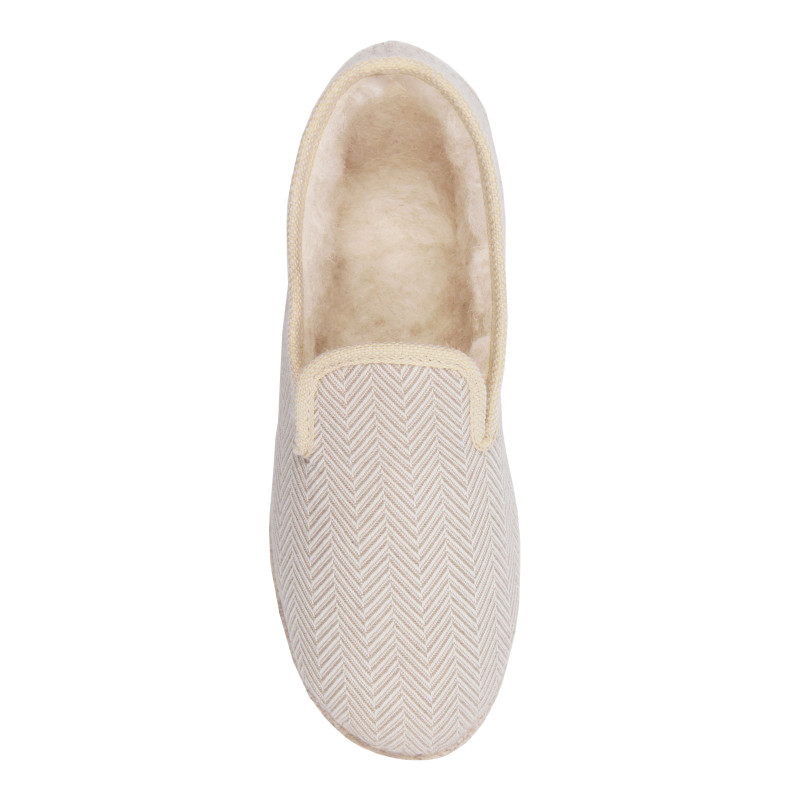 vue dessus charentaises blanc beige jules & jenn