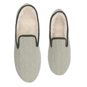 vue dessus charentaises blanc kaki jules & jenn